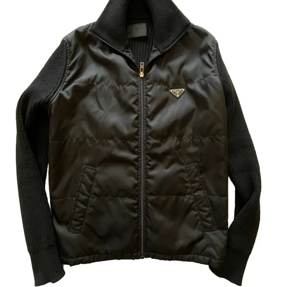 PRADA Men’s Padded Nylon Wool Technical Cardigan $2,300 size IT 48